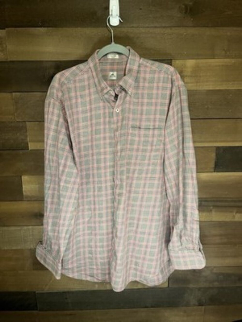 Peter Millar Men’s Button Down Shirt Red Plaid Long Sleeve Size XL